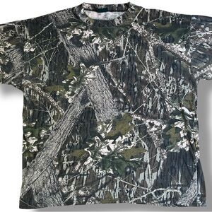 Vtg‎ Mossy Oak Camo T-Shirt 2XL Hunting Camouflage Break Up All Over Print S/S